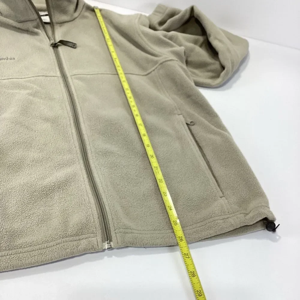 Columbia Fleece Jacket Beige Full-Zip Men’s M Zip Front
